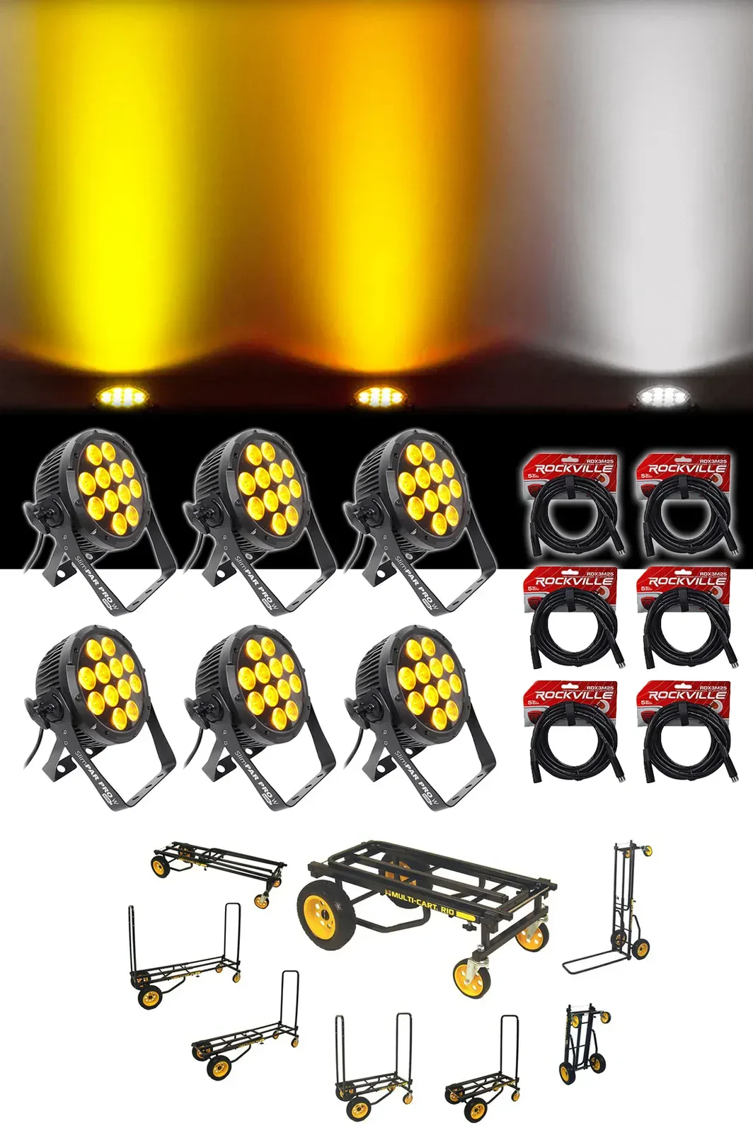 Комплект светового оборудования Chauvet DJ Slim Par Pro W USB + R10RT + (6) RDX3M25
