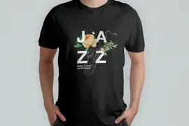 Футболка Popmerch MBM113 "Jazz Flowers" черная, мужская, размер M