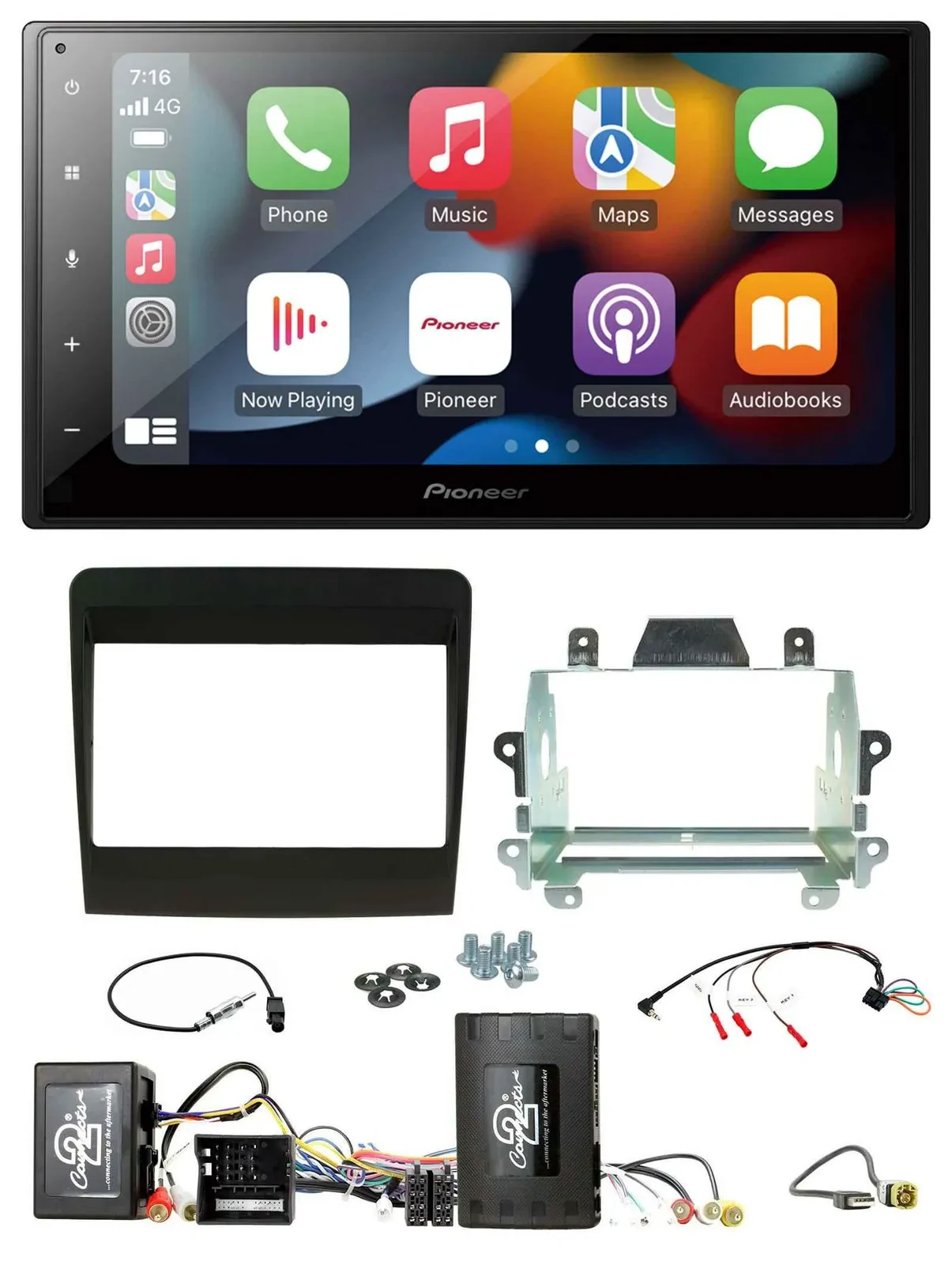 Автомагнитола для Porsche 911 (2011–2017) Pioneer 2DIN, DAB, Bluetooth, USB, управление с руля