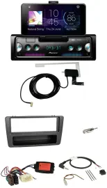 Автомагнитола Pioneer DAB, Bluetooth, USB, с поддержкой управления на руле для Honda Civic 2001–2003, черный