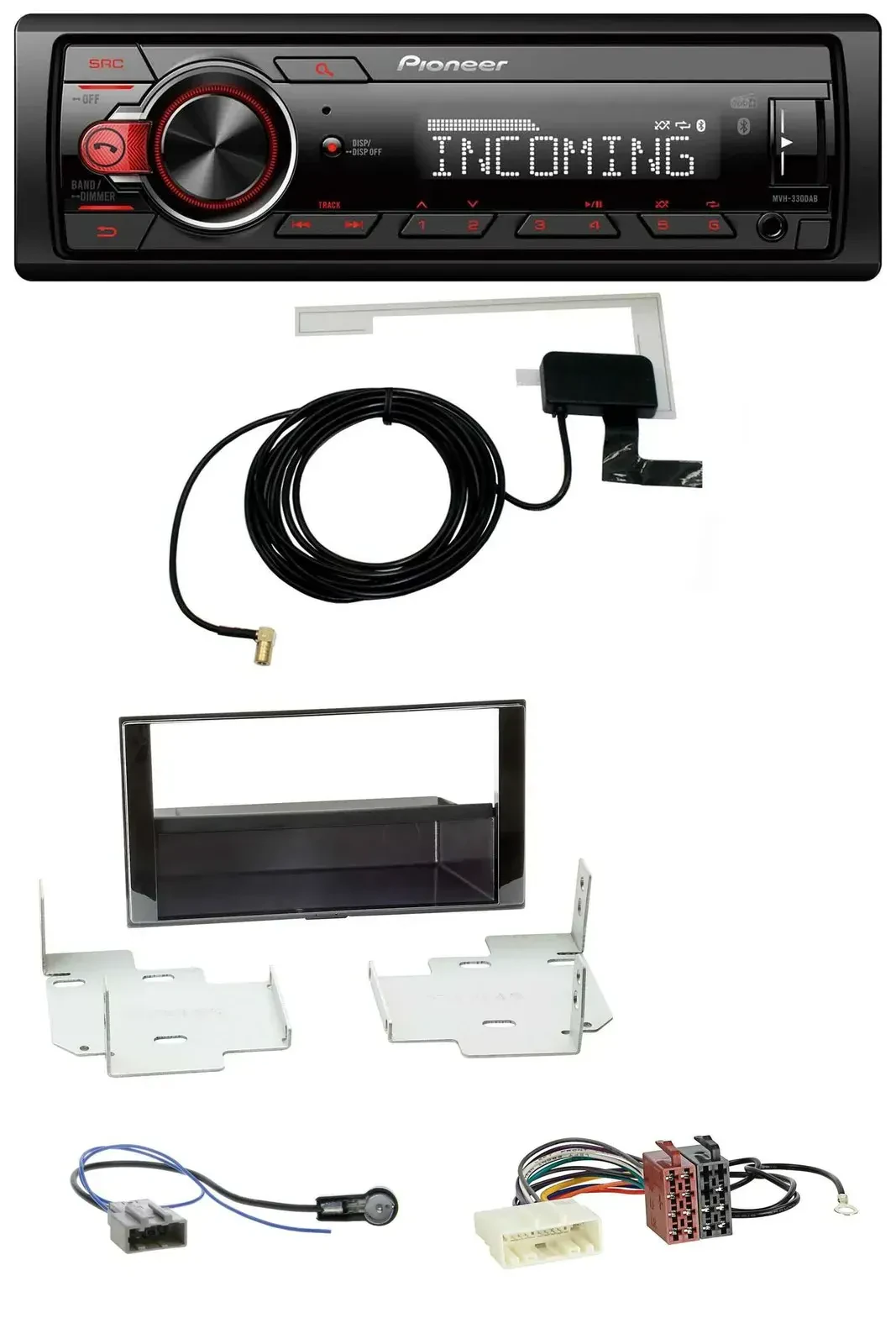 Автомагнитола для Nissan Micra (2013–2017) Pioneer USB MP3 DAB Bluetooth, чёрный глянец