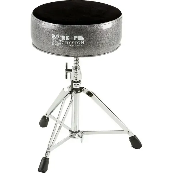 Стул для барабанщика Pork Pie Round Drum Throne Black Sparkle