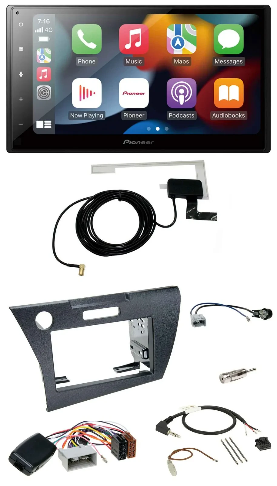 Автомагнитола для Honda CR-Z 2010–2013 Pioneer 2DIN, USB, Bluetooth, DAB, поддержка кнопок на руле