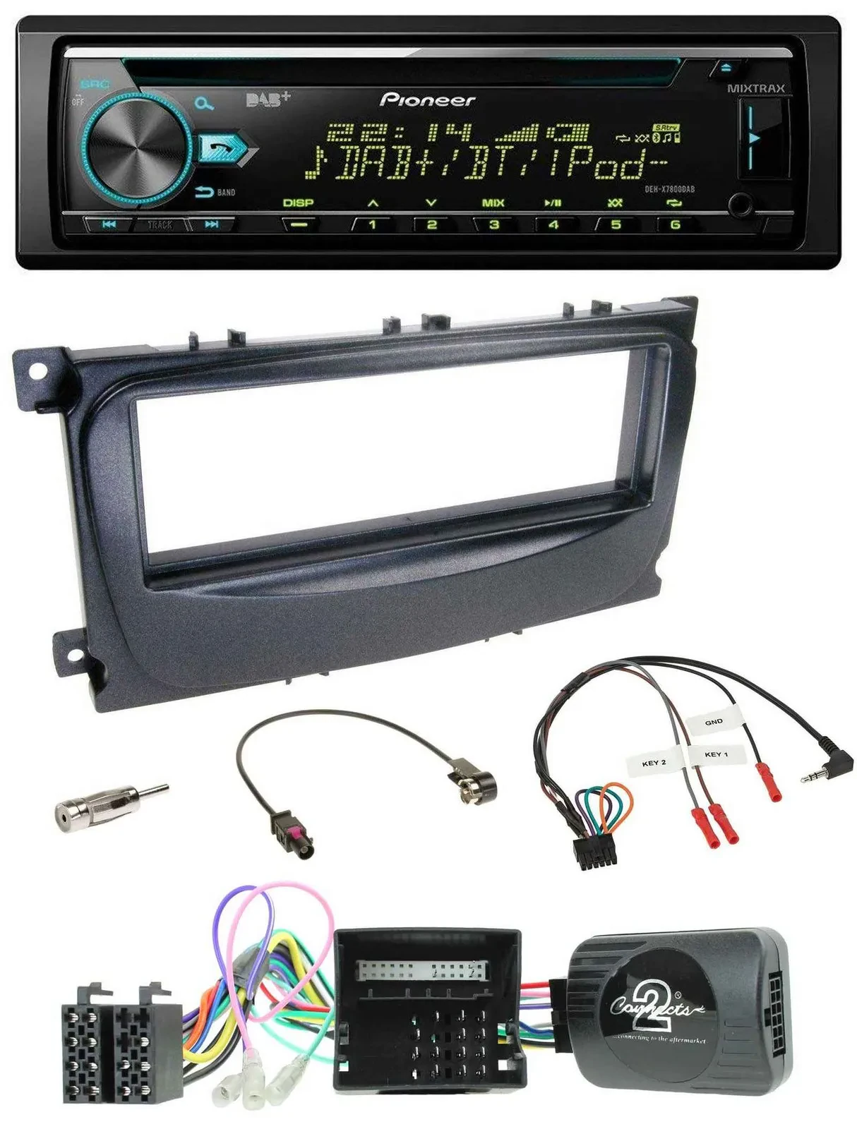 Pioneer DAB Lenkrad CD USB Bluetooth Autoradio für Ford Mondeo S-Max 2007-14 Can