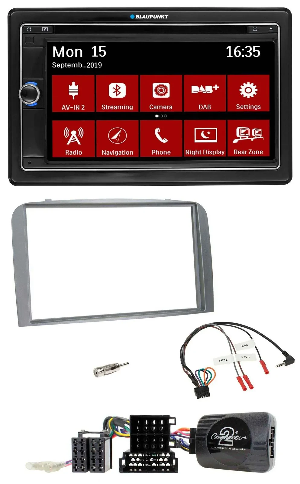 Blaupunkt 2DIN USB DAB Lenkrad Bluetooth TMC Navigation für Alfa Romeo 147 GT 20