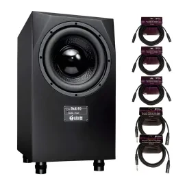 Adam Audio Sub10 10 In Mk2 Powered Studio Subwoofer with Cable Bundle
