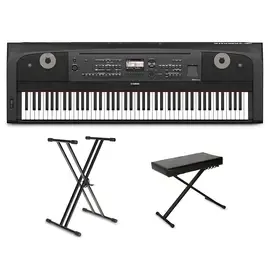 Цифровое пианино компактное Yamaha DGX-670 Digital Piano Package Essentials в комплекте стойка и банкетка
