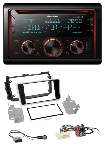 Pioneer 2DIN DAB MP3 Bluetooth USB CD Autoradio für Nissan Micra ab 2017 schwarz