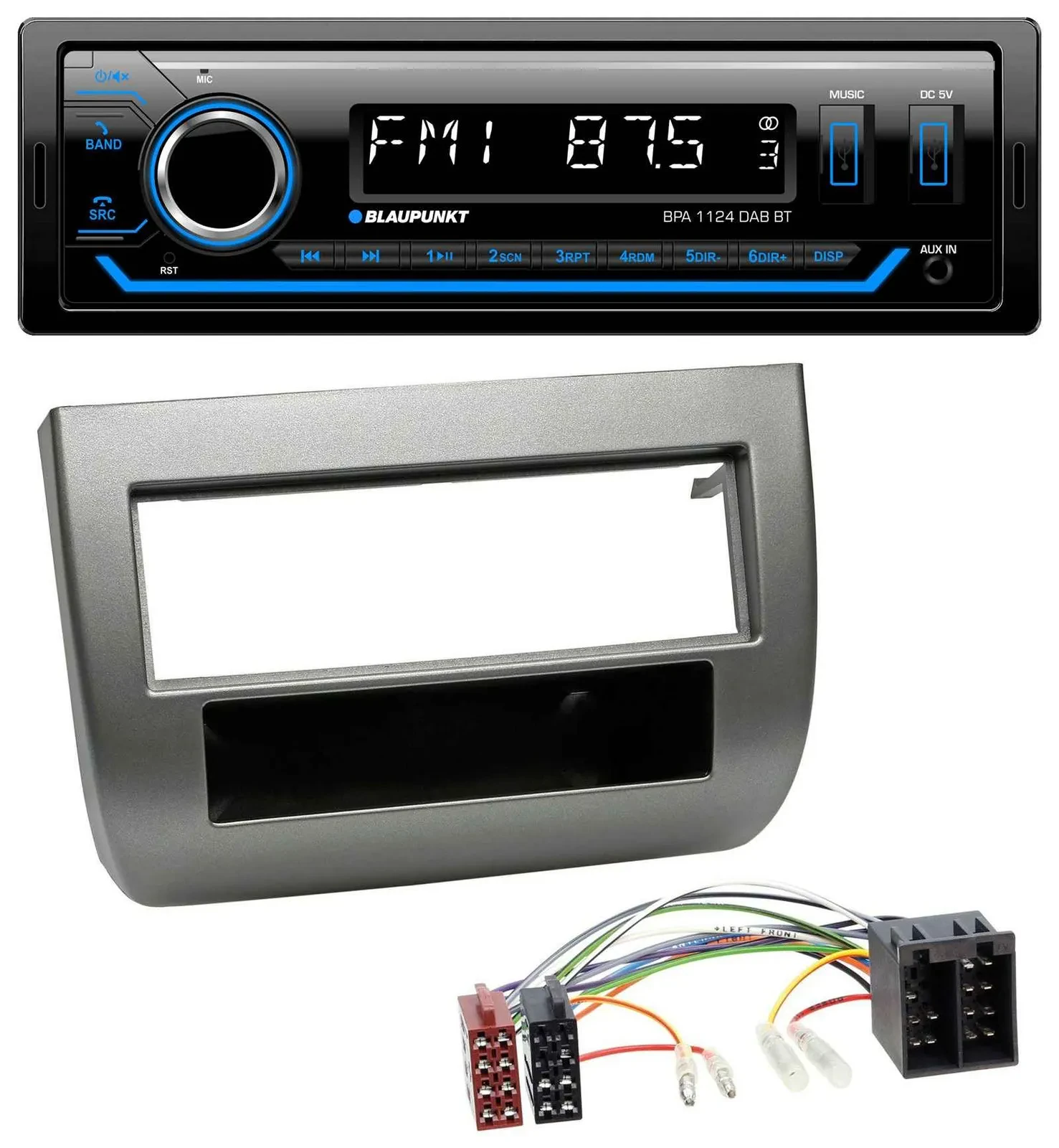 Blaupunkt Bluetooth USB DAB MP3 Autoradio für Lancia Y (843 03-11) anthrazit