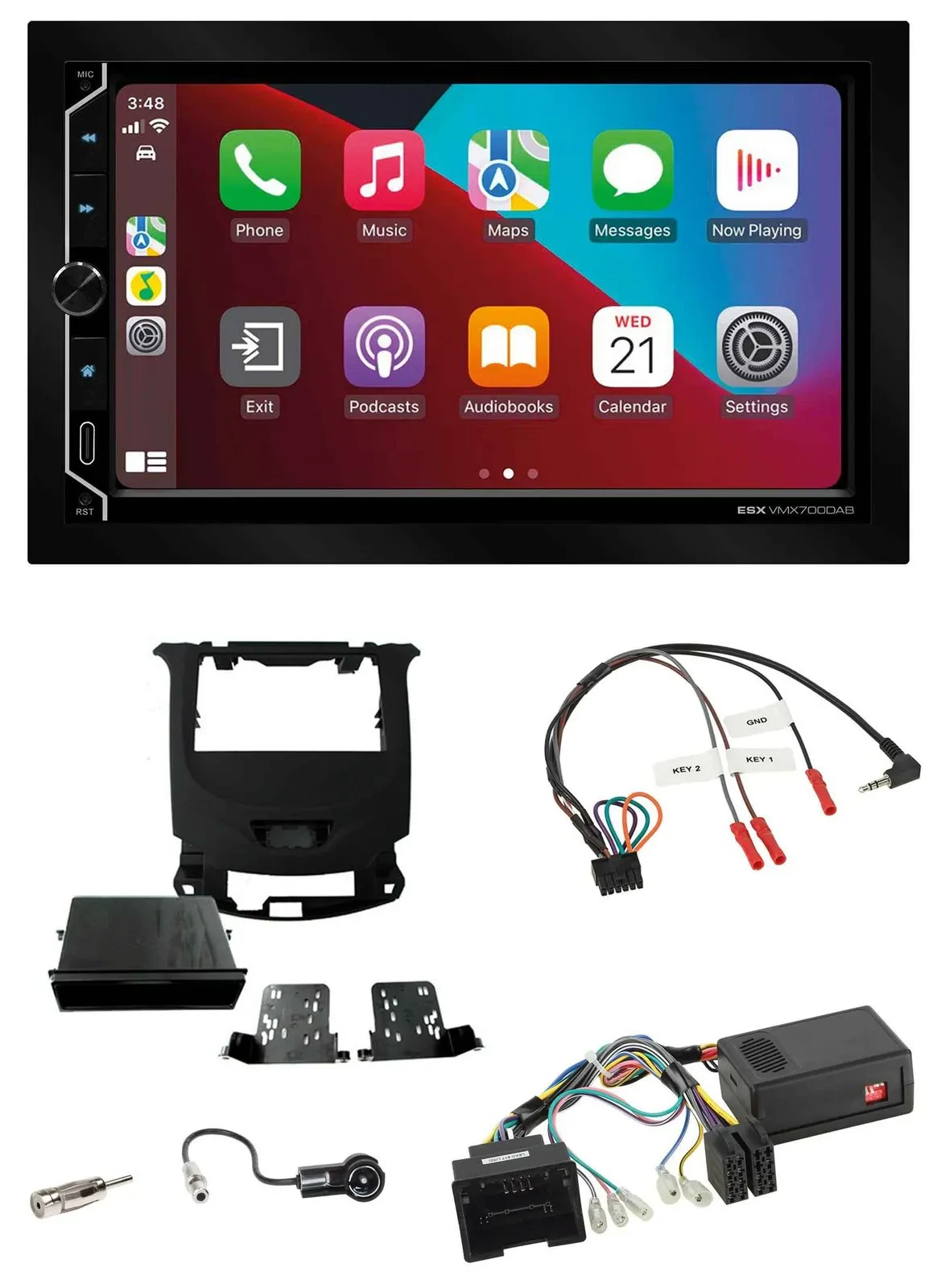 ESX 2DIN DAB USB Lenkrad Bluetooth Autoradio für Chevrolet Cruze ab 2016 klavier