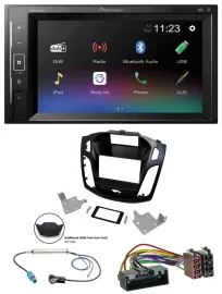 Автомагнитола для Ford Focus 2014–2018 Pioneer 2 DIN, DAB, MP3, Bluetooth, USB, черная