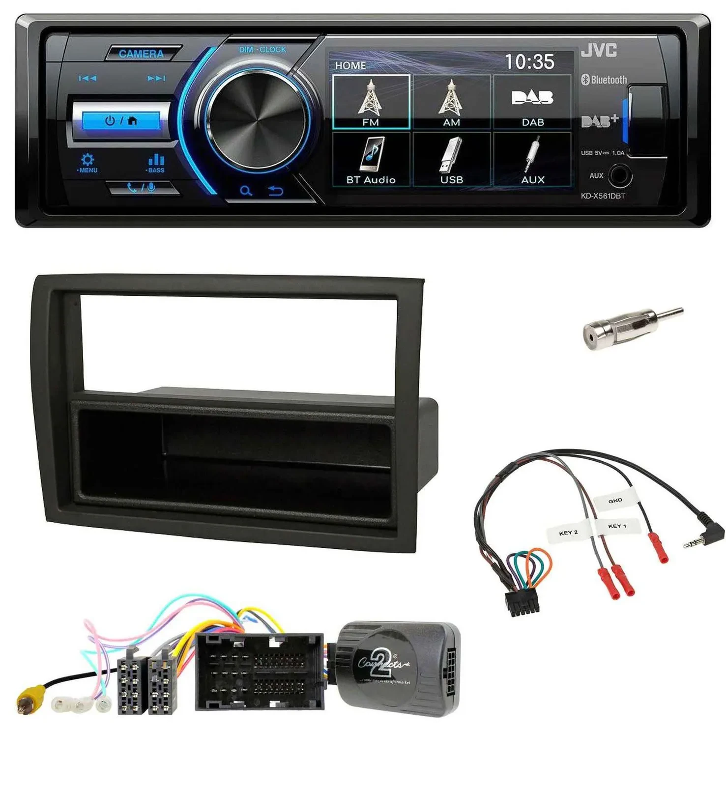 JVC Bluetooth Lenkrad USB DAB Autoradio für Citroen Jumper 2014-2021 schwarz