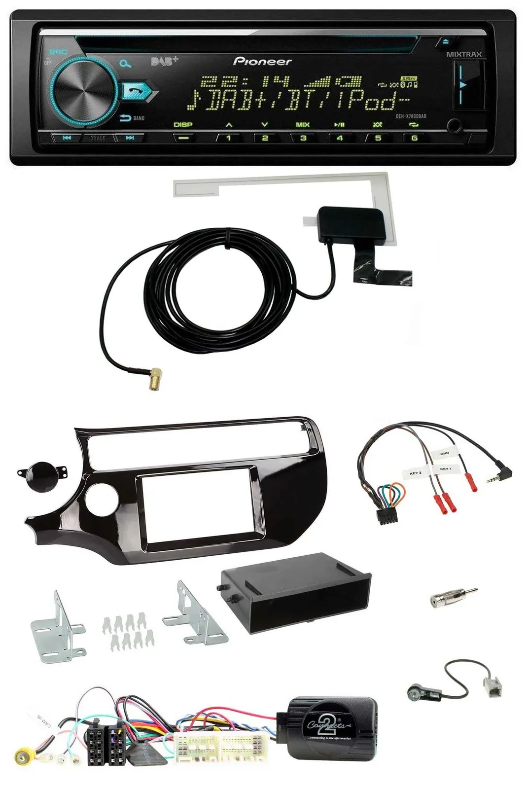 Автомагнитола для Kia Rio UB (2017–2023) Pioneer CD/USB/DAB, MP3, черный глянец