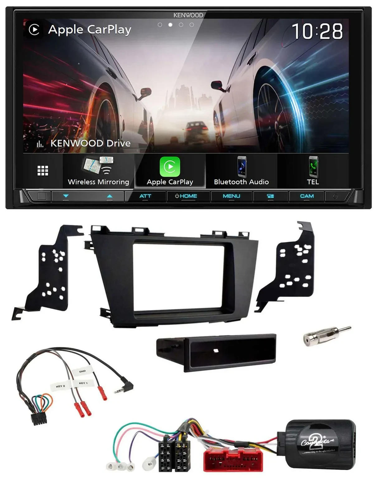 Kenwood Lenkrad 2DIN USB DAB Bluetooth Autoradio für Mazda 5 2010-2015