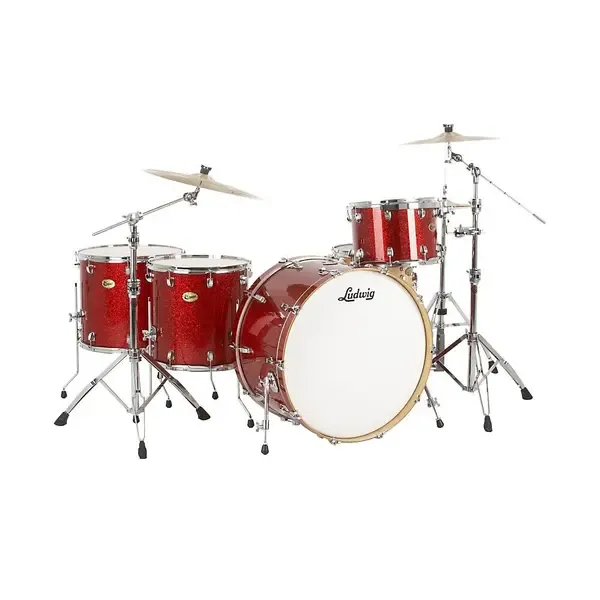 Ударная установка акустическая Ludwig Centennial Zep 4-Piece Shell Pack Red Sparkle