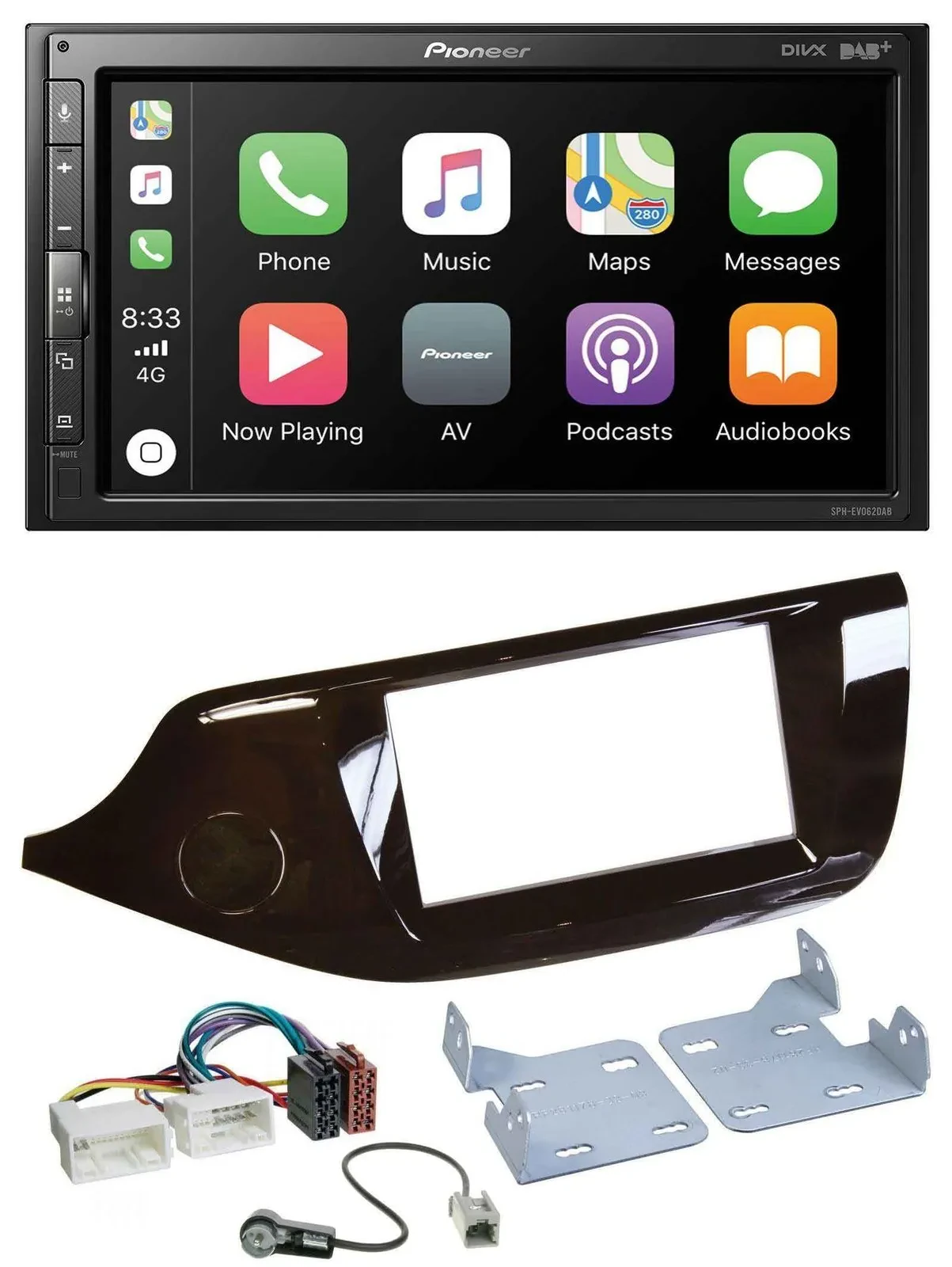 Автомагнитола для Kia Ceed Pioneer 2 DIN, DAB, Bluetooth, USB, глянцевый (с 2012)