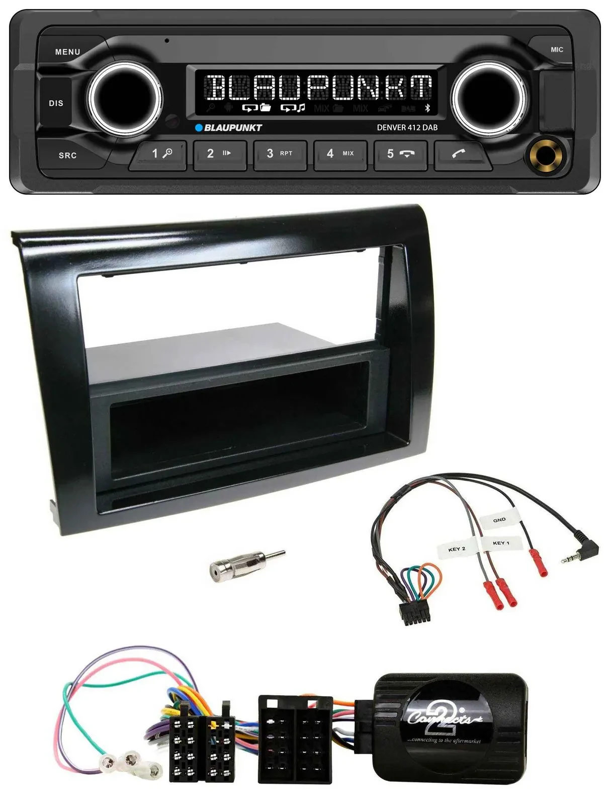 Автомагнитола для Fiat Bravo 2007–2014 Blaupunkt Bluetooth, DAB, USB, поддержка кнопок на руле
