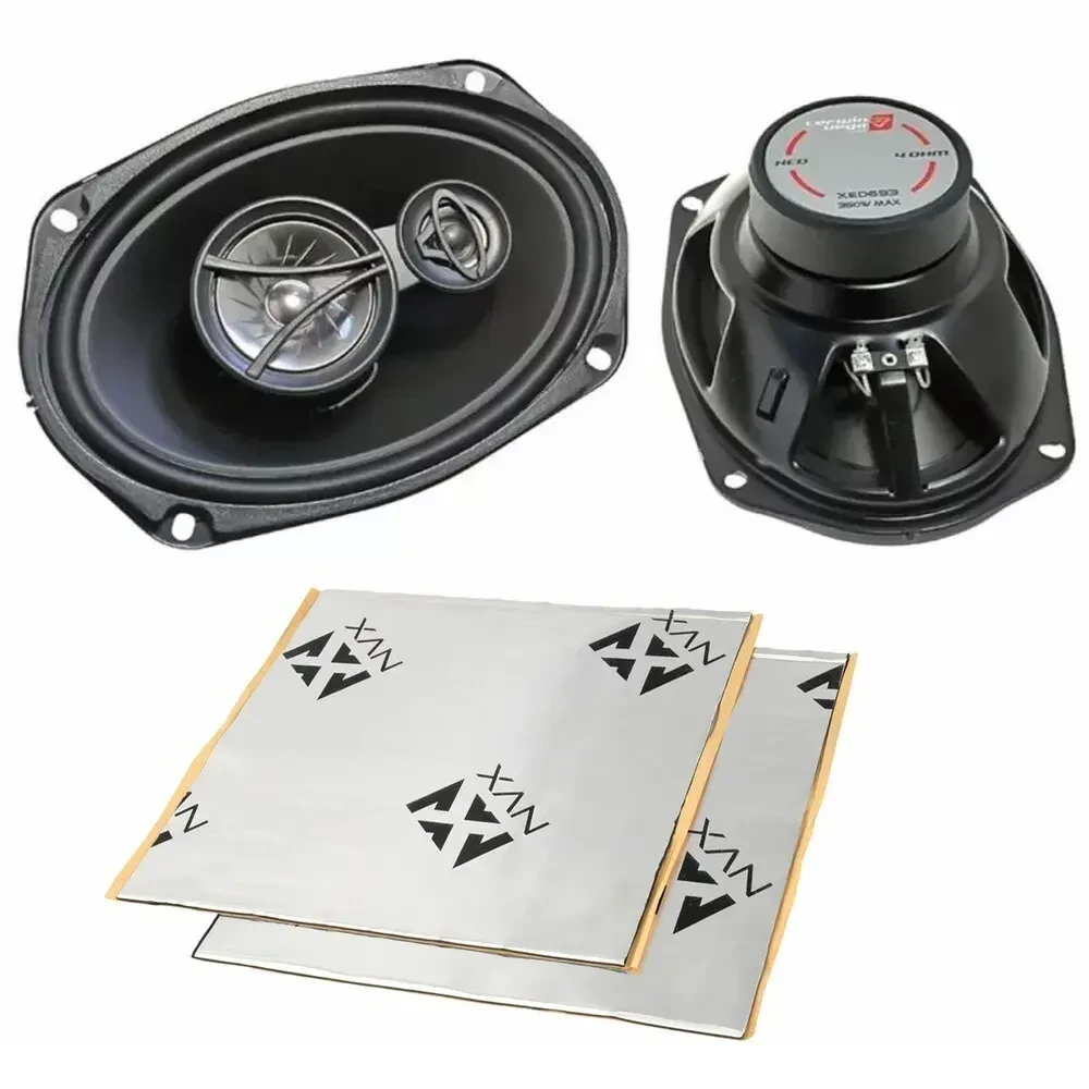 Cerwin-Vega XED693 70W 6x9" 3-Way Car Speakers + Sound Damping