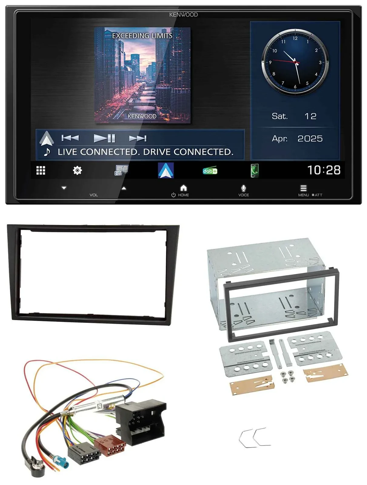 Kenwood Bluetooth 2DIN USB DAB MP3 Autoradio für Opel Corsa D stealth schwarz