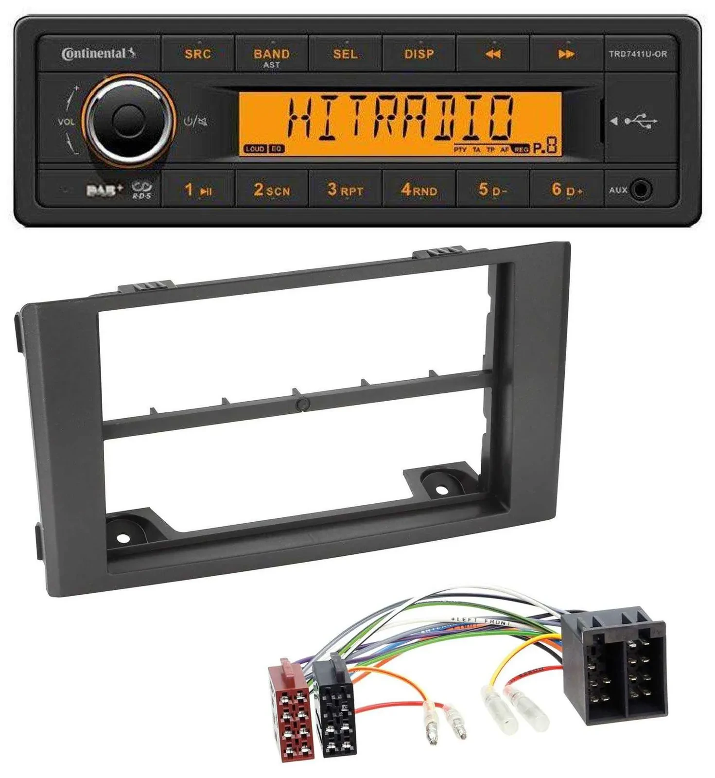 Continental 1DIN DAB MP3 AUX USB Autoradio für Iveco Daily (06-14) - schwarz