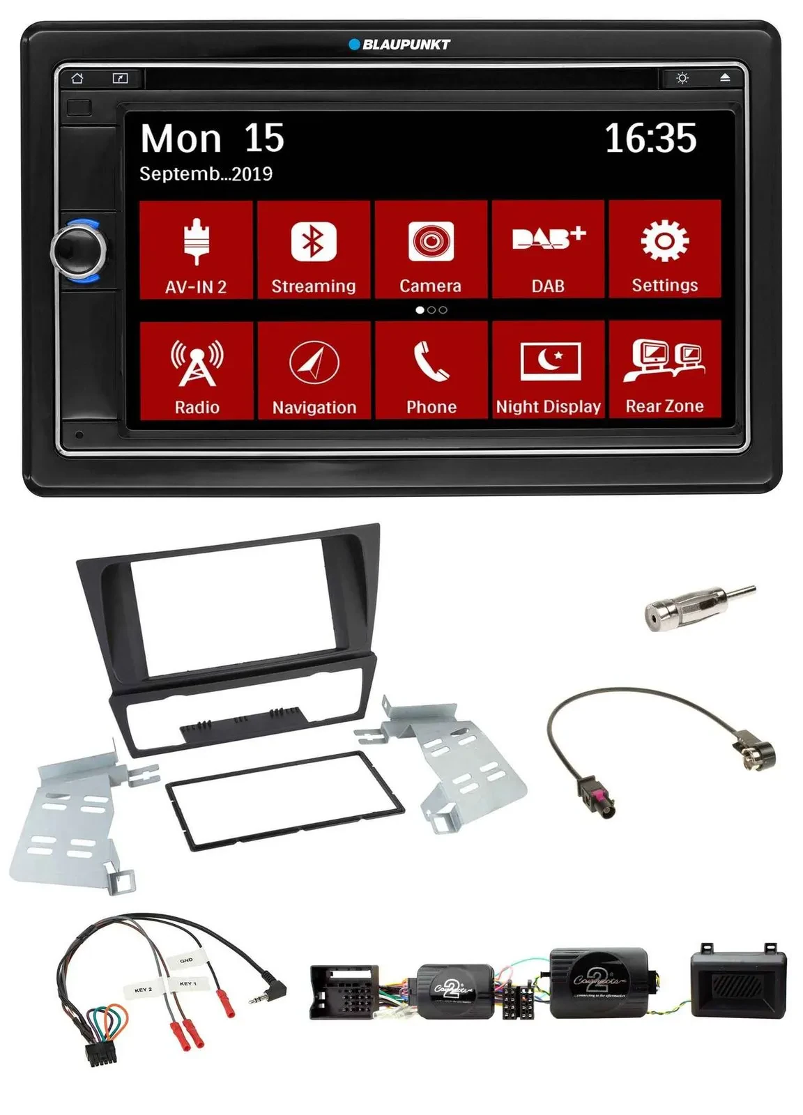 Blaupunkt Lenkrad DAB TMC 2DIN USB Bluetooth Navigation für BMW 3er E90 E91 E92