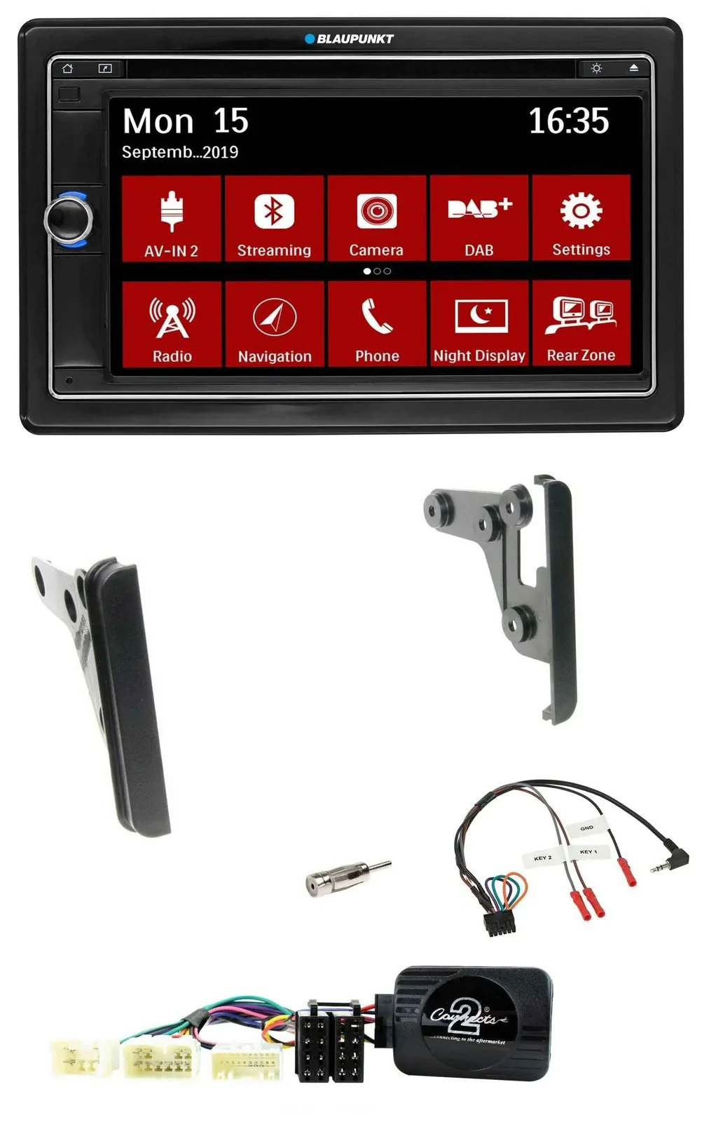 Blaupunkt 2DIN USB DAB Lenkrad Bluetooth TMC Navigation für Toyota RAV 4 2001-20