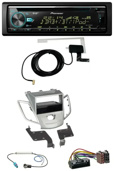 Pioneer MP3 AUX CD USB DAB Autoradio für Ford Fiesta JA8 10-17 ohne Display silb