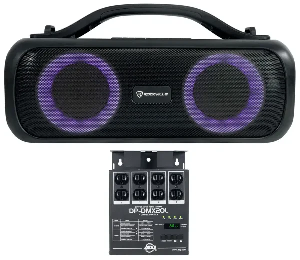 American DJ DP-DMX20L Portable 4 Ch. Universal DMX Dimmer/Switch Pack+Boombox