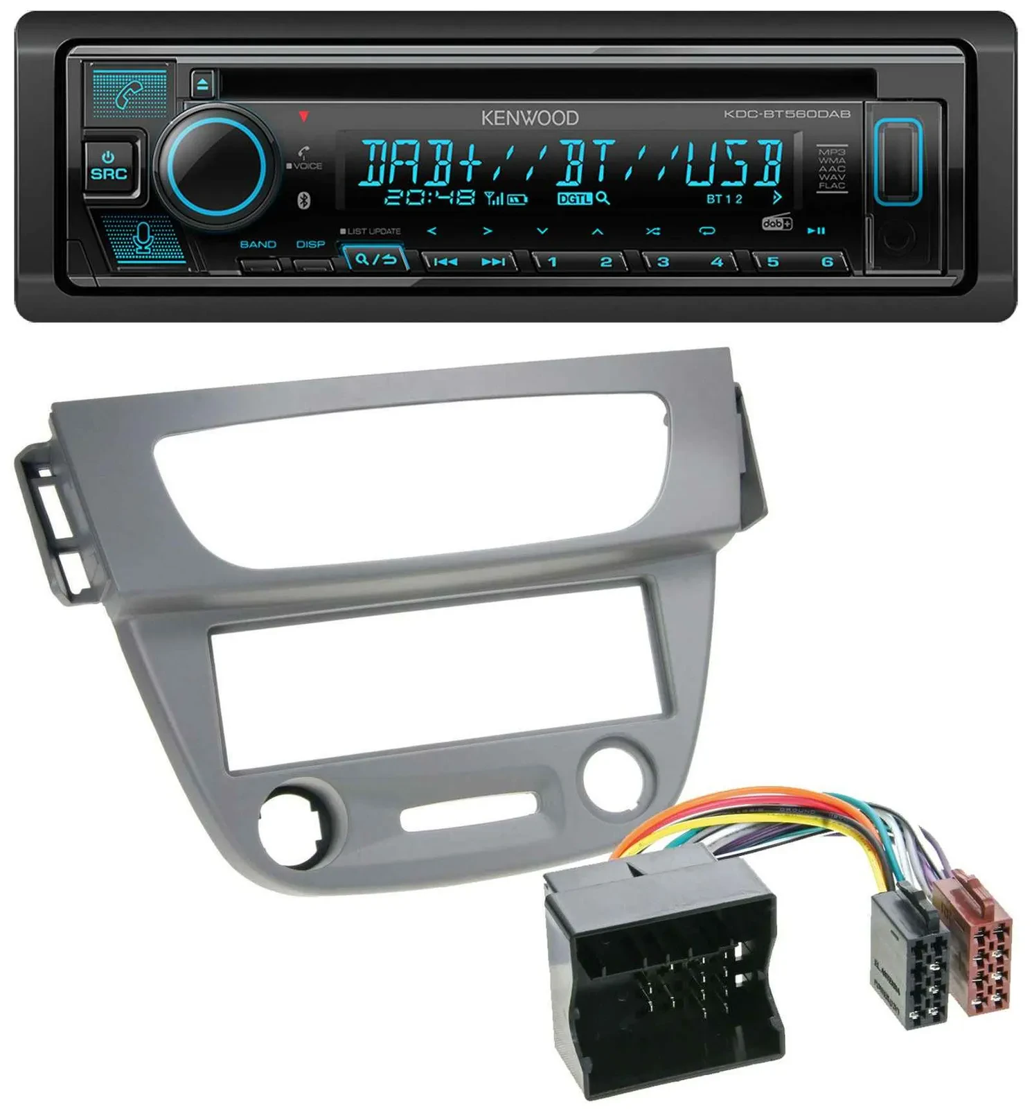 Автомагнитола для Renault Megane 3 Kenwood Bluetooth, DAB, CD, MP3, USB, Quadlock (2009–2014)