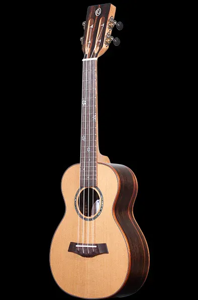 Ohana CK-50ME Solid Cedar & Striped Macassar Ebony Concert Ukulele + Bag