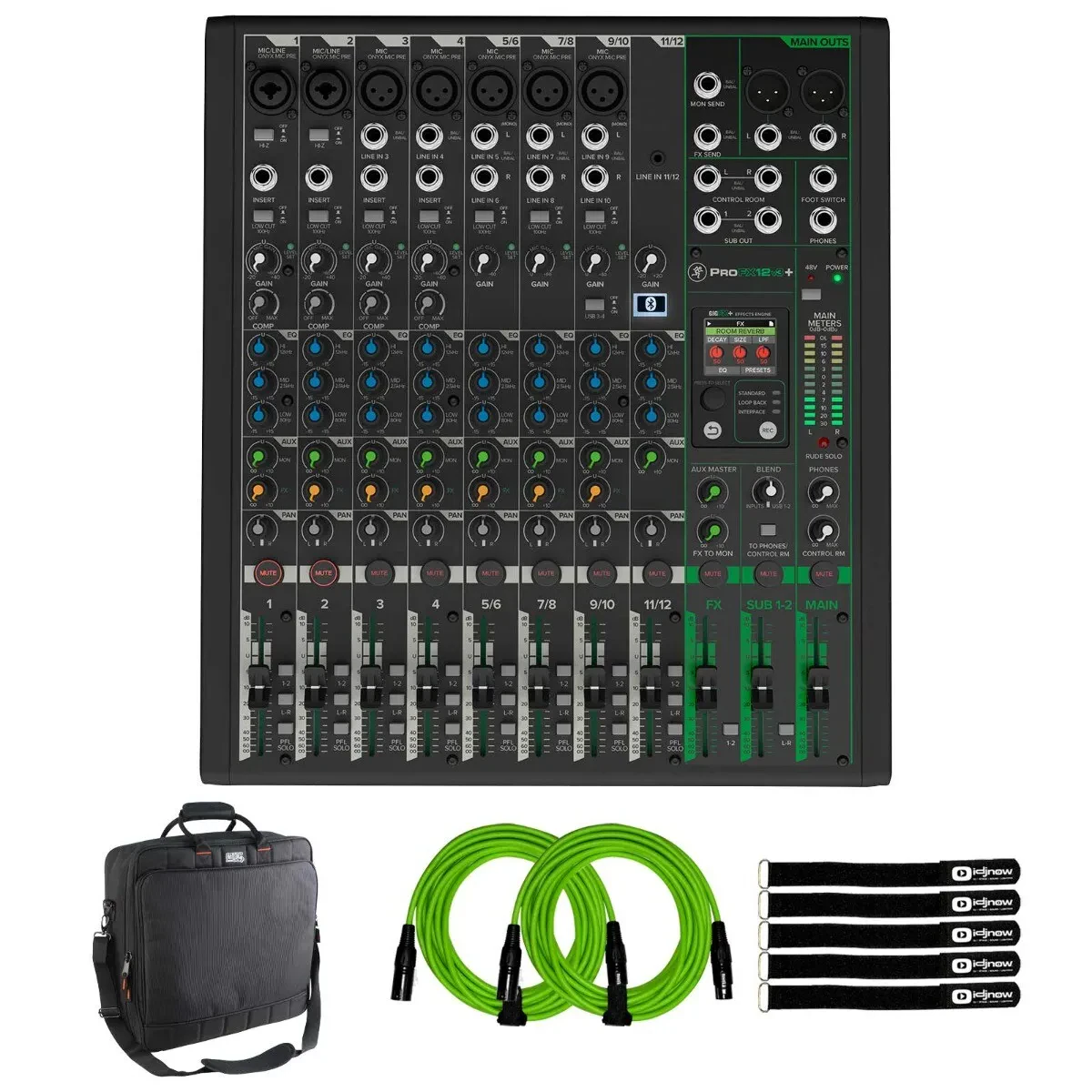 Mackie ProFX12v3+ 12-Channel Analog Mixer with Gator Cases Bag Pack