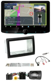 Kenwood Bluetooth DAB TMC 2DIN Lenkrad USB Navigation für Renault Megane II 2005