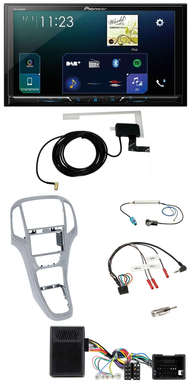 Автомагнитола для Opel Astra J Pioneer 2DIN DAB USB Bluetooth, совместимая с кнопками на руле