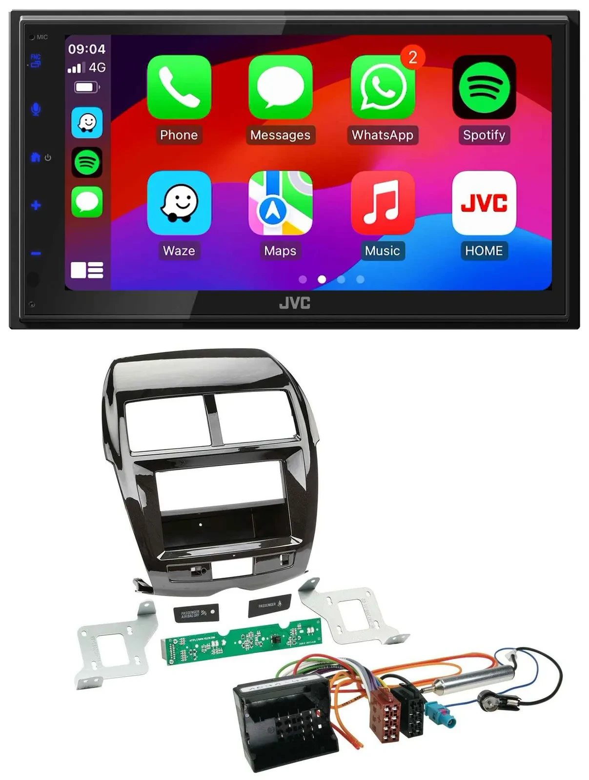 Автомагнитола JVC 2DIN Bluetooth DAB USB MP3 (для Citroen C4, Mitsubishi ASX, Peugeot 4)