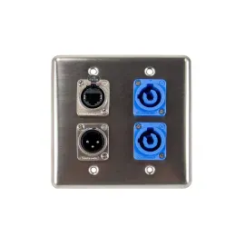 Elite Core Quad Wall Plate w/2 Power on A, 1 Tactical Ethernet, and 1 XLR...