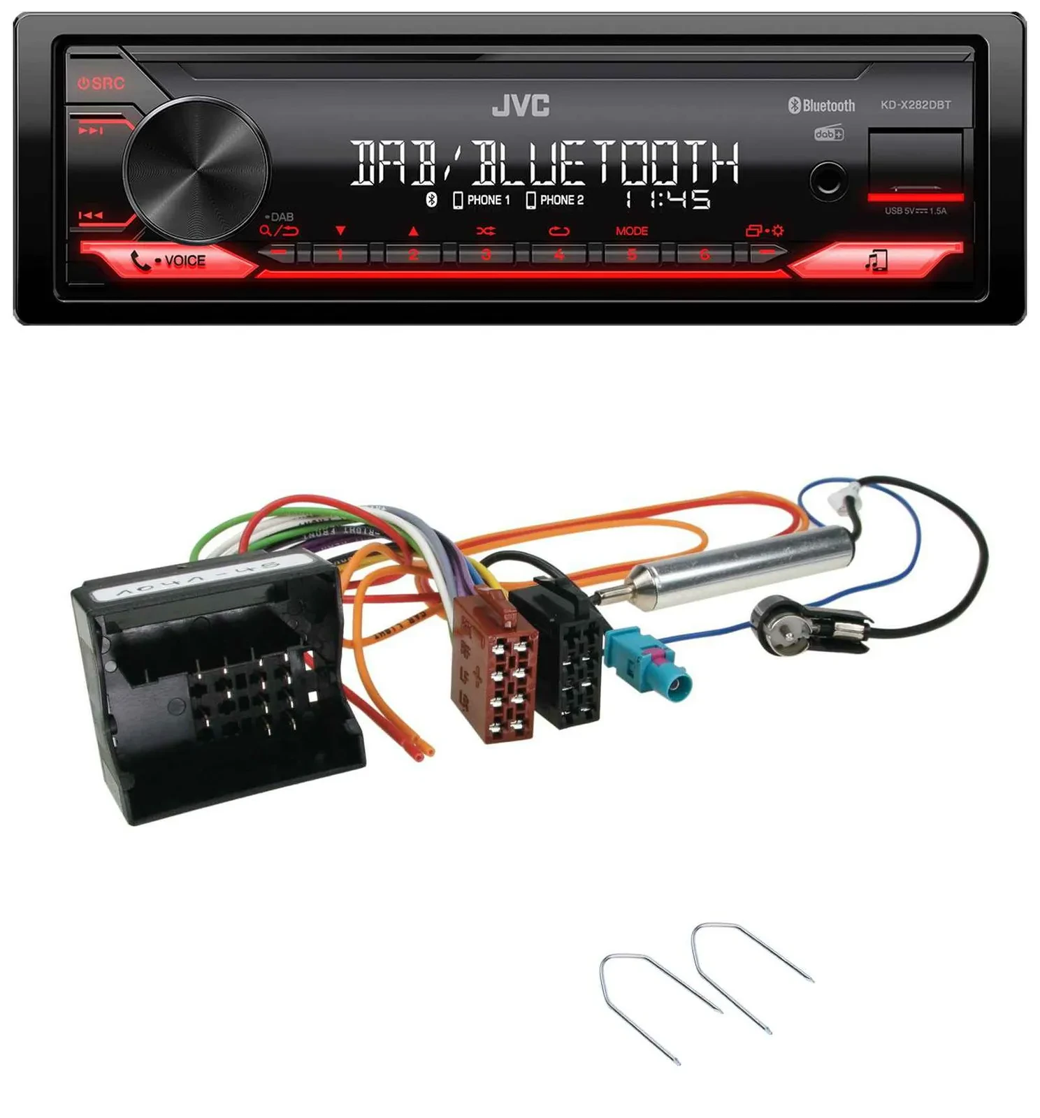 JVC Bluetooth USB DAB MP3 Autoradio für Peugeot Expert ab 2016 Traveller ab 2016