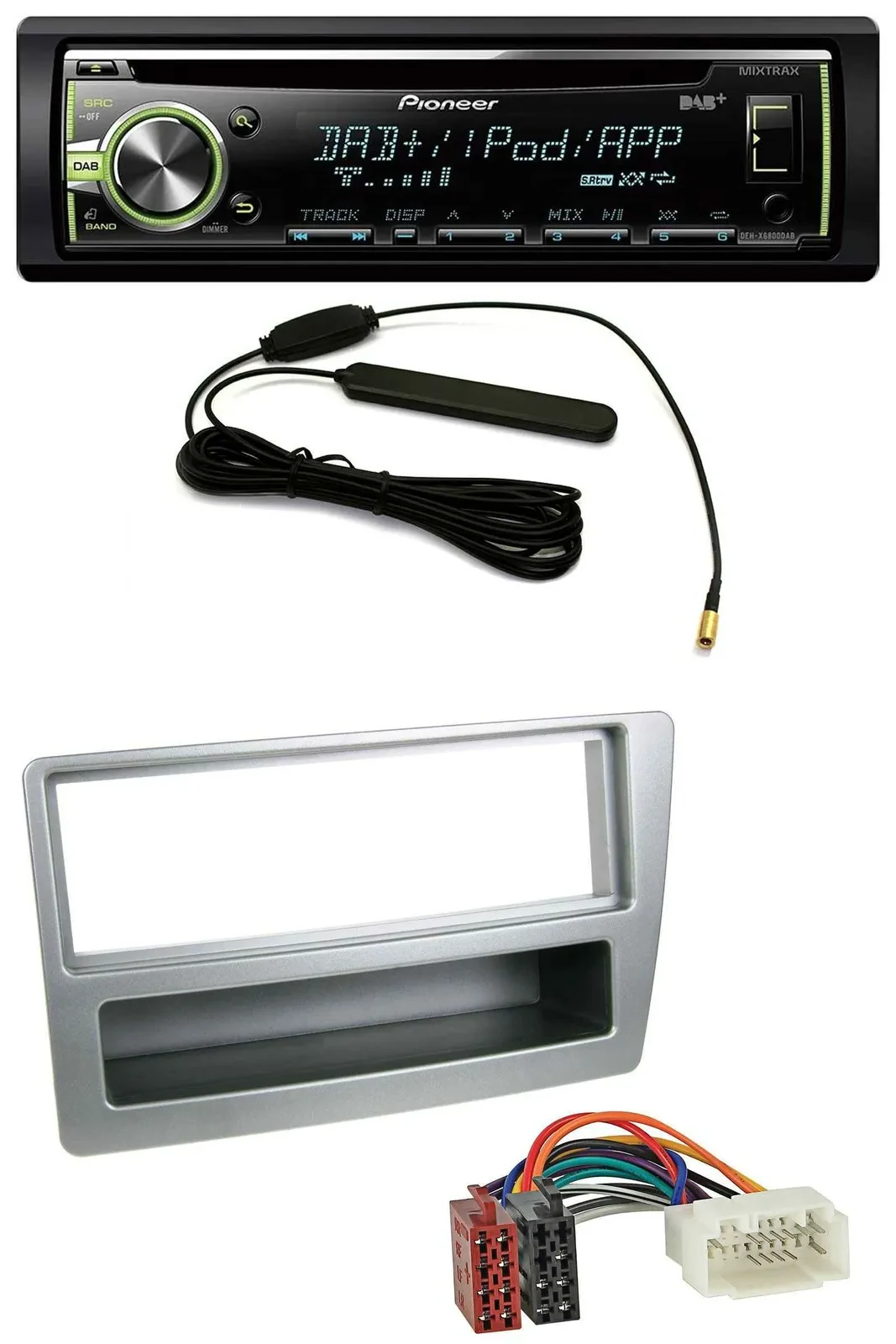Pioneer MP3 USB CD DAB AUX Autoradio für Honda Civic 04-06 silber autom. Klima