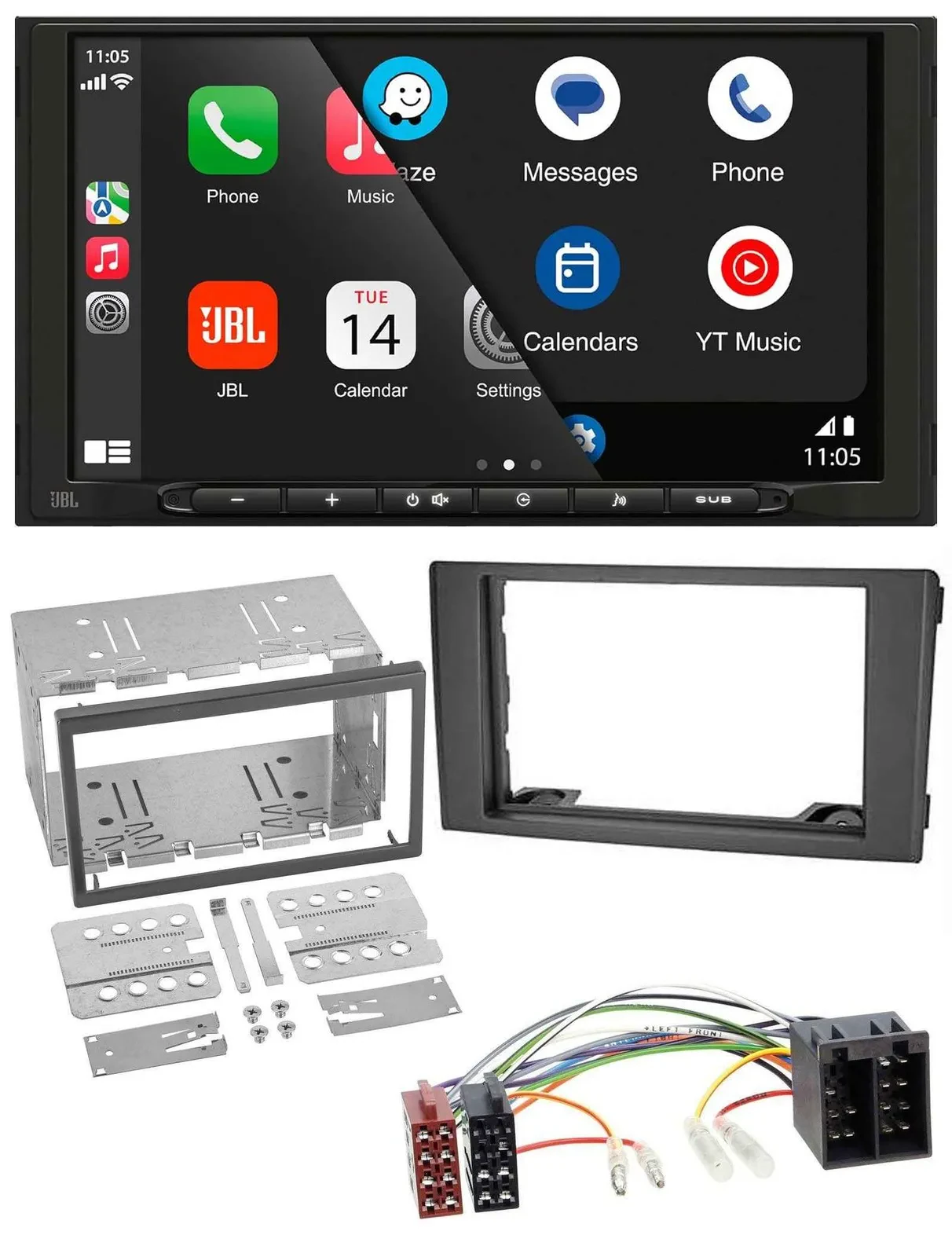 JBL USB 2DIN MP3 Bluetooth AUX Autoradio für Iveco Daily 06-14 schwarz