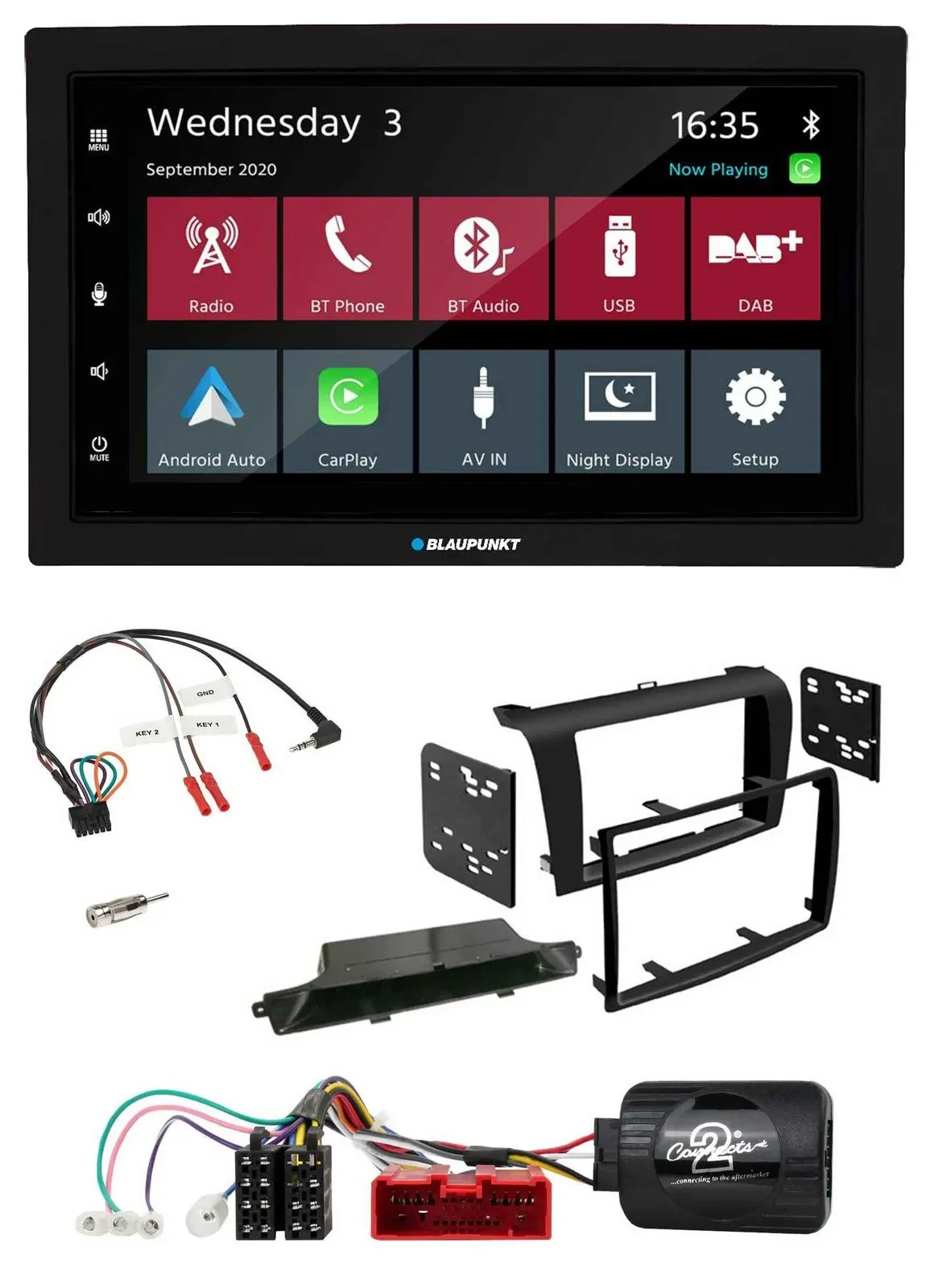 Blaupunkt DAB Bluetooth USB Lenkrad 2DIN Autoradio für Mazda 3 2003-2009 schwarz
