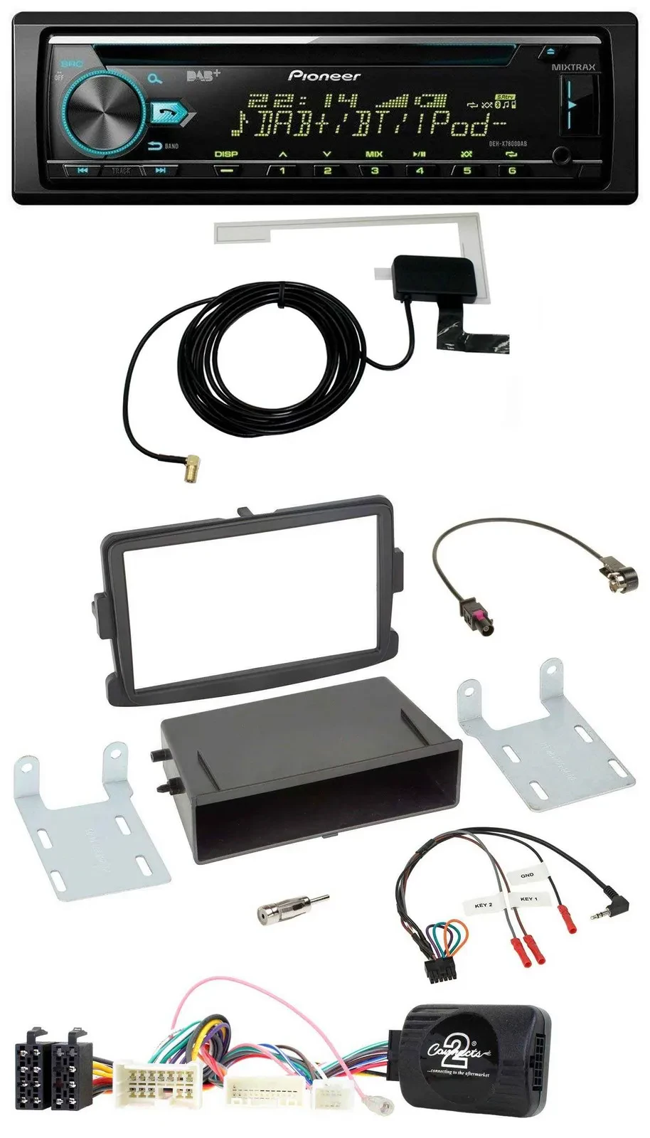 Pioneer MP3 Lenkrad CD USB DAB Autoradio für Dacia Dokker Duster Lodgy ab 12 sch