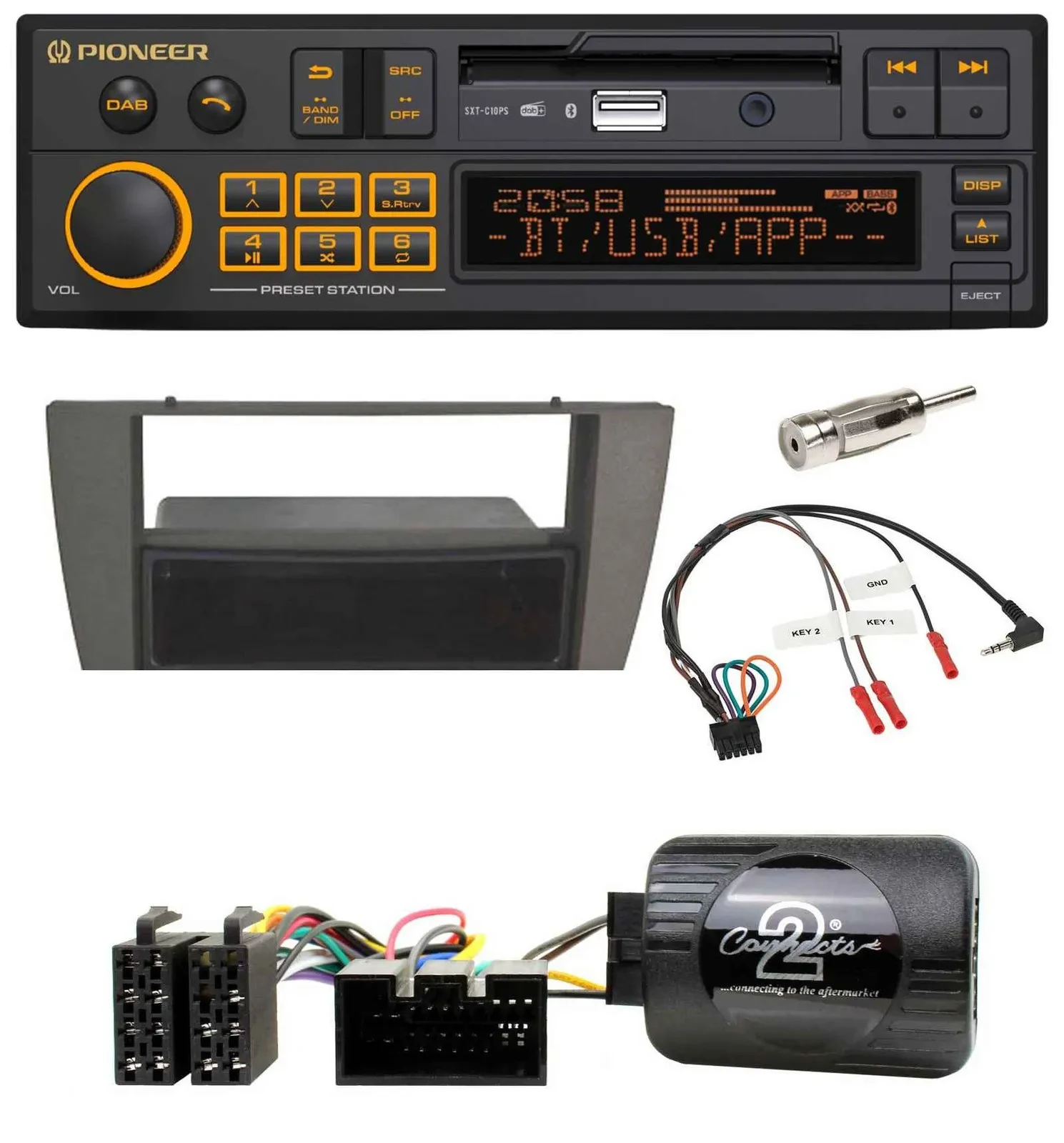 Pioneer DAB Lenkrad USB Bluetooth Autoradio für Jaguar X-Type S-Type 2003-2008