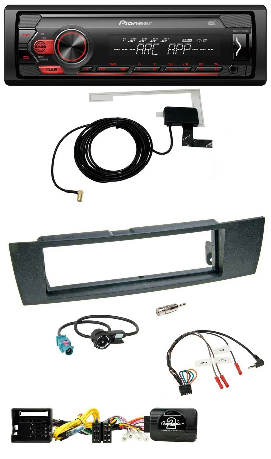 Pioneer 1DIN USB DAB MP3 Lenkrad Autoradio für BMW 1er E87 3er E90-3 X1 E84