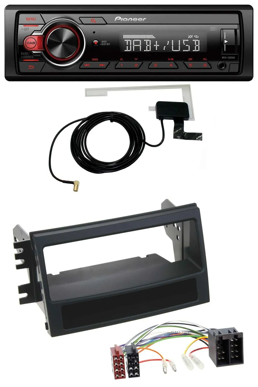 Pioneer 1DIN MP3 DAB USB AUX Autoradio für Kia Soul (AM, 2008-2011)