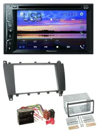 Pioneer Bluetooth 2DIN USB DVD DAB MP3 Autoradio für Mercedes C-Klasse