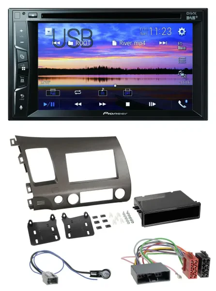 Pioneer Bluetooth 2DIN USB DVD DAB MP3 Autoradio für Honda Civic Hybrid FD3 06-1