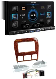 Alpine DAB 2DIN USB Bluetooth MP3 Autoradio für Mercedes S-Klasse 98-05 Holzopti
