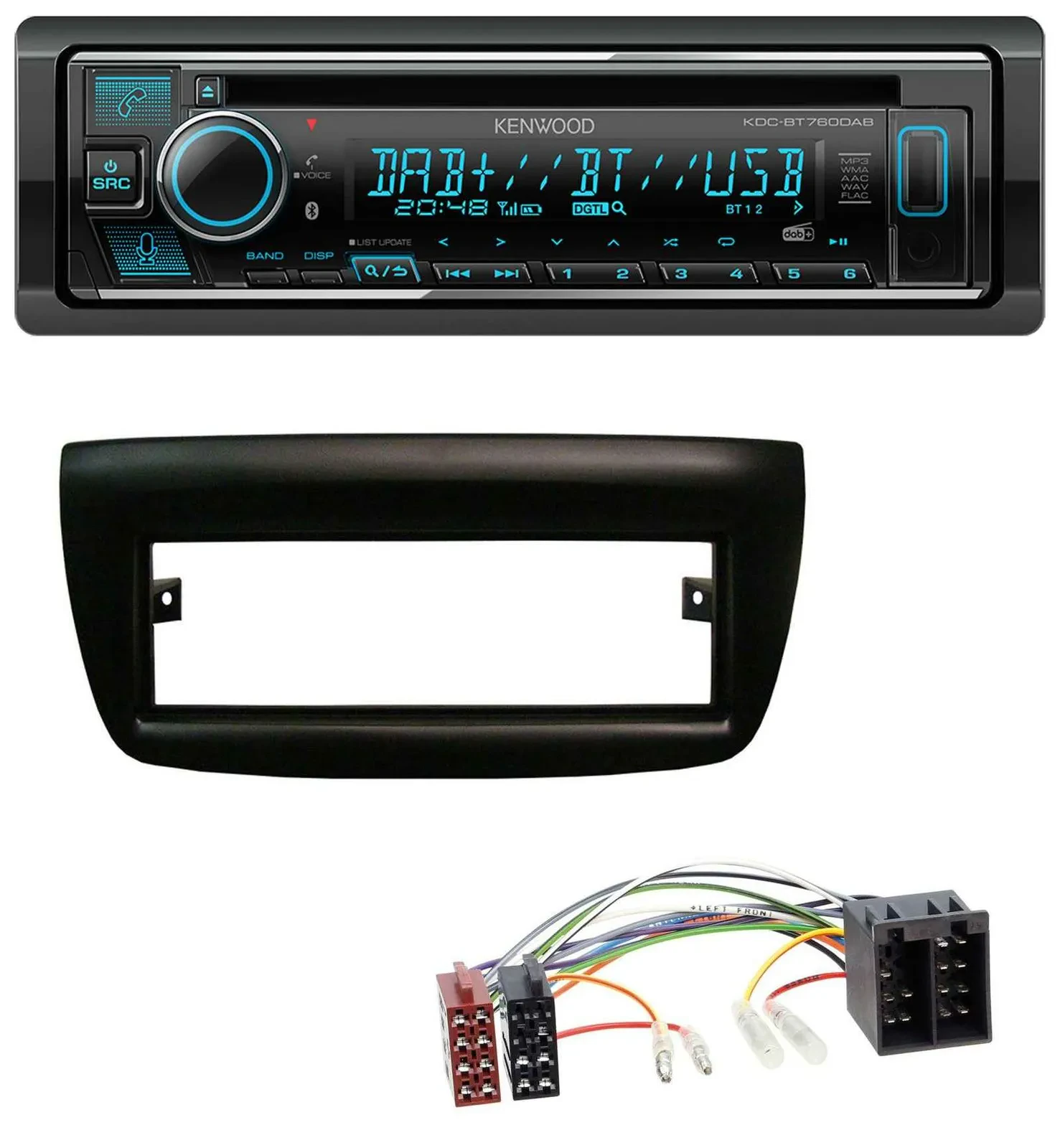 Автомагнитола для Fiat Doblo (2012–2015), Opel Combo (2010–2015) Kenwood MP3, Bluetooth, DAB, USB, CD