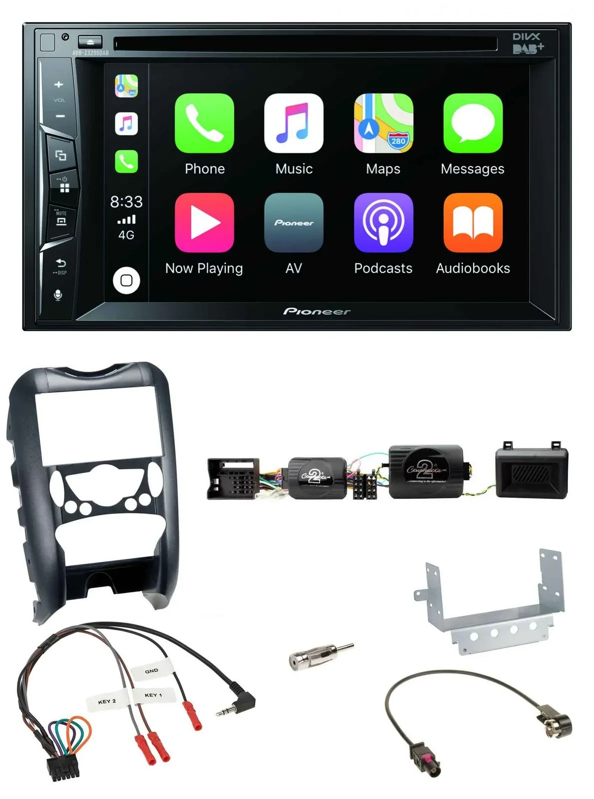 Pioneer Lenkrad USB DVD Bluetooth DAB 2DIN Autoradio für Mini Cooper 06-14 Parks