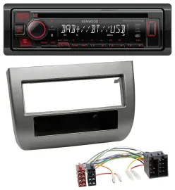 Автомагнитола Kenwood CD/MP3, USB, Bluetooth, DAB для Lancia Y (843, 2003–2011), антрацит