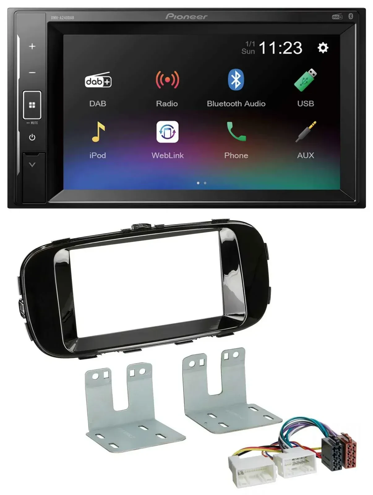 Автомагнитола для Kia Soul Pioneer 2-DIN DAB MP3 Bluetooth USB, черный Piano Black